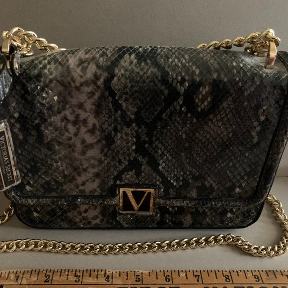 Victoria Secret Snakeskin Python Faux Leather Satchel Bag - Picture 1 of 6